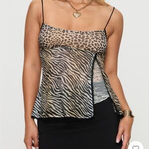 Golden age split cami leopard print Women's tank